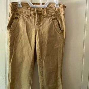 Tan vintage style boot cut jeans